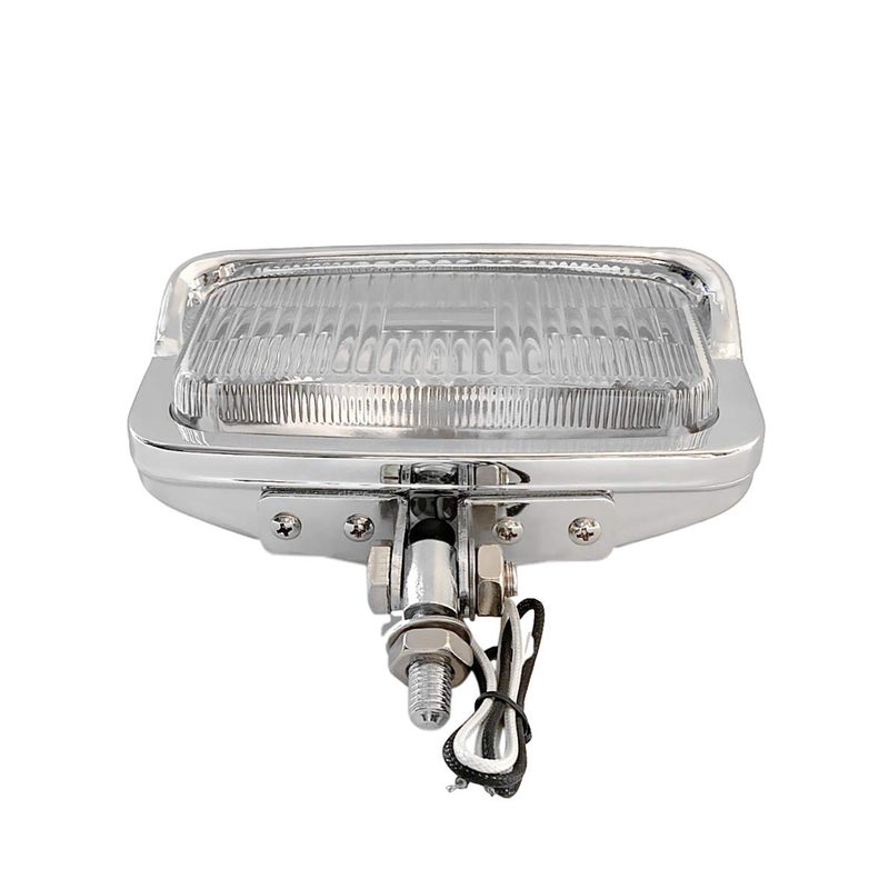 FATECIM Vintage Motorcycle Square Headlight Retro Head Light Lamp Clear Lens with Visor Universal For Harley Cruiser Bobber Chopper Yamaha Honda Cafe Racer Chrome - Image 4